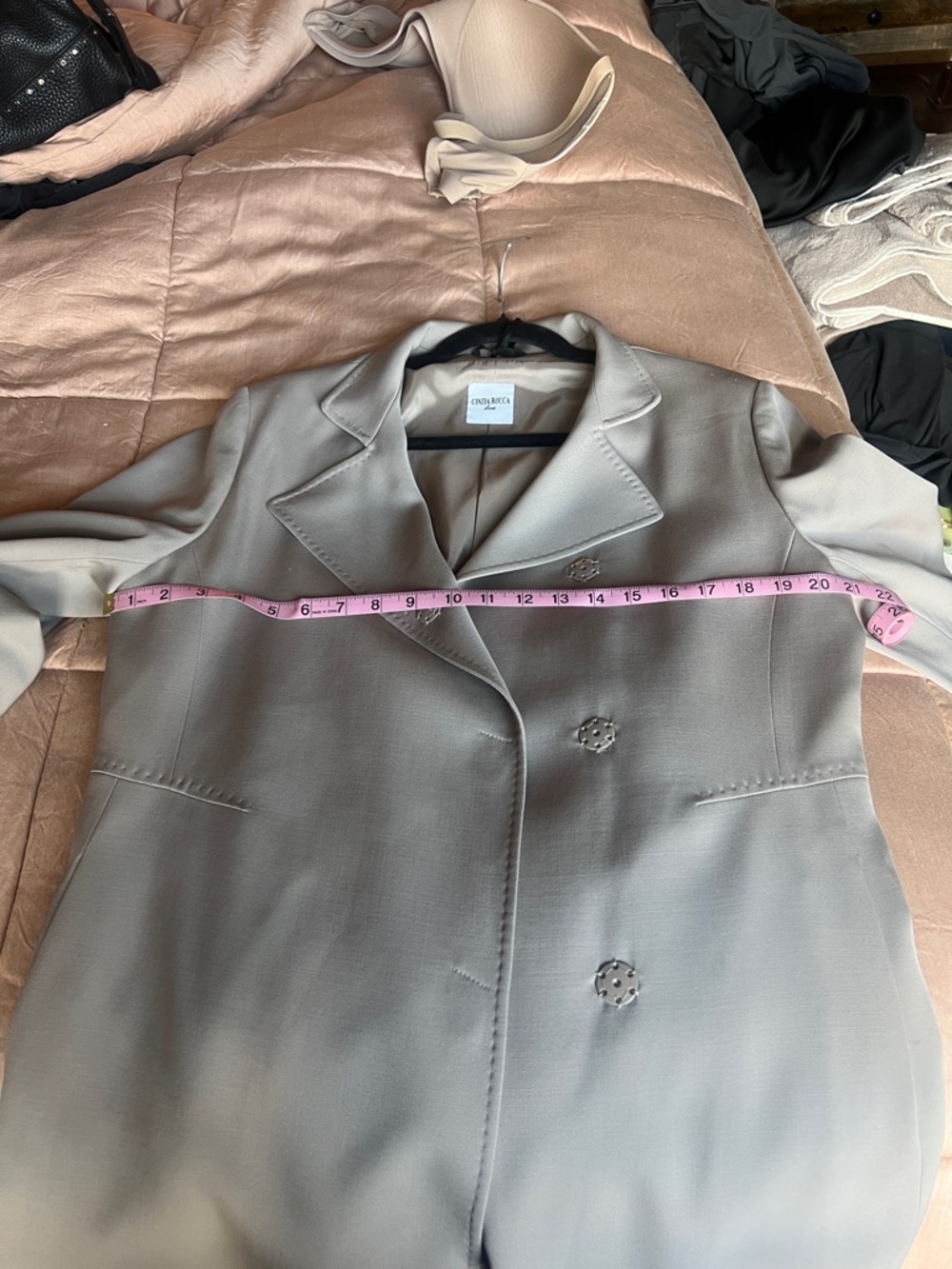 Light Taupe blazer coat - Picture 6 of 9